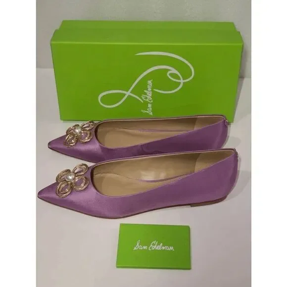💜 SAM EDELMAN Wanda Tour Lilac Dress Flats MSRP $158 SIZES 6,5 and 9 NEW IN BOX - Picture 8 of 16